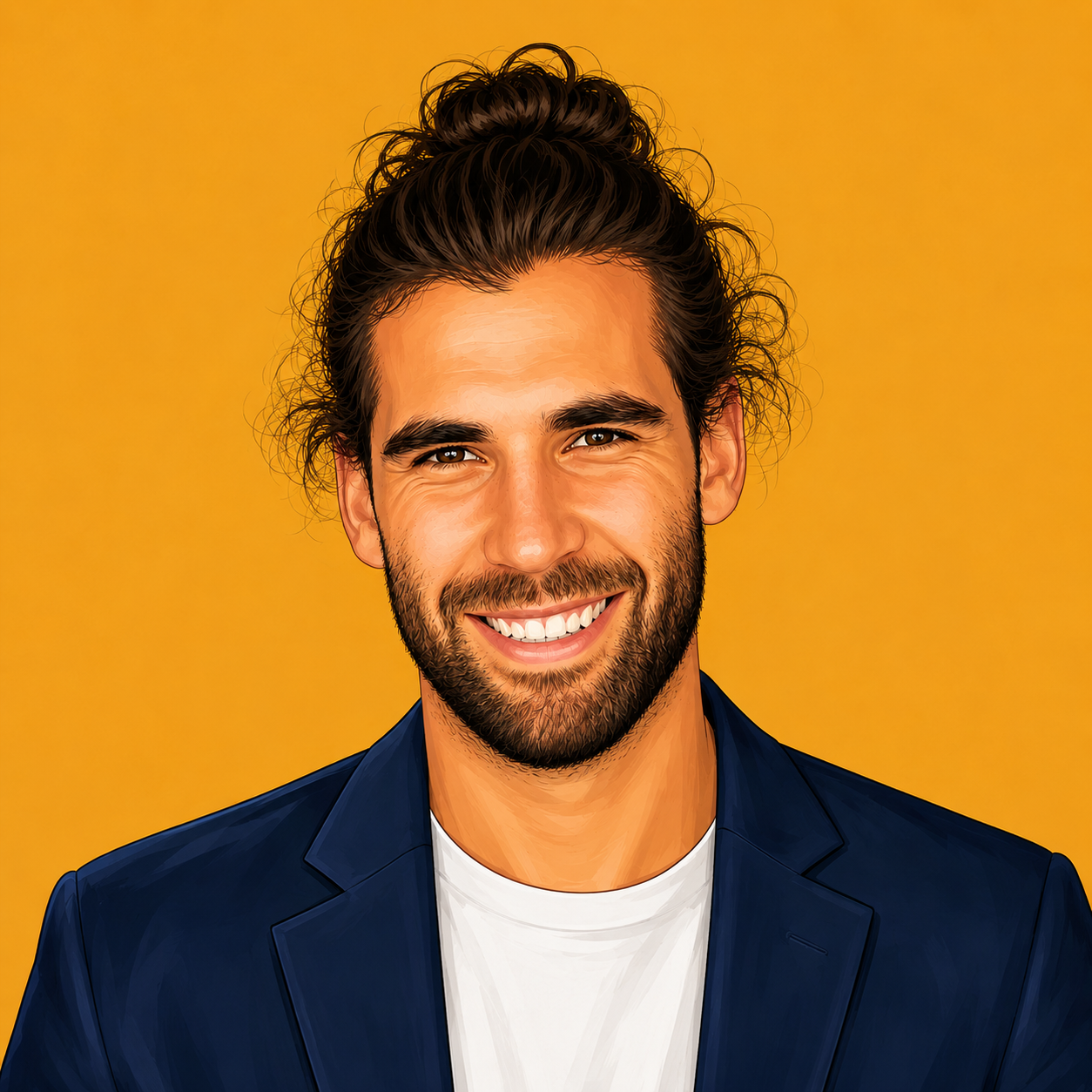 Illustrated portrait of Antonio Alcaraz